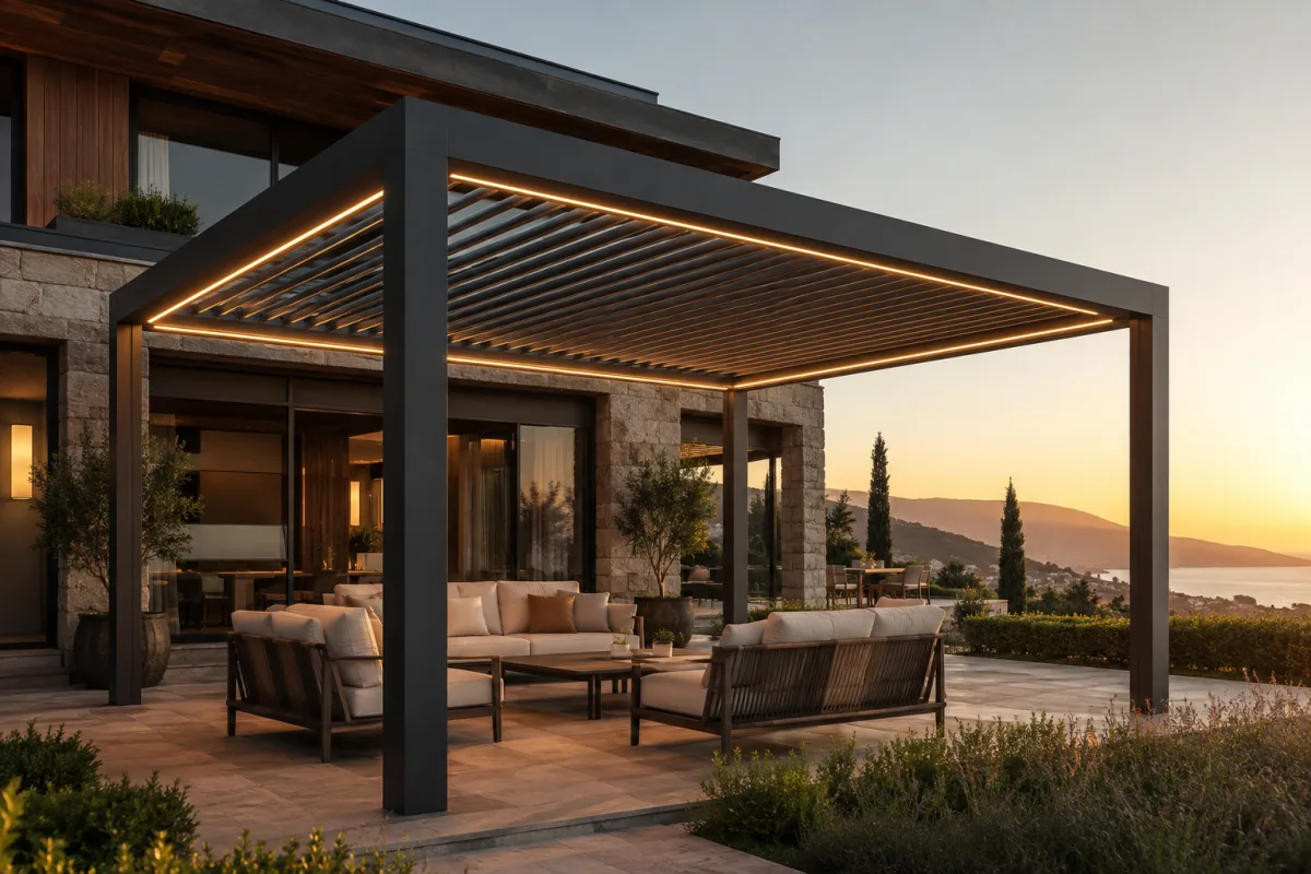 Bioklimatik Pergola Sistemleri uygulama fotoğrafı