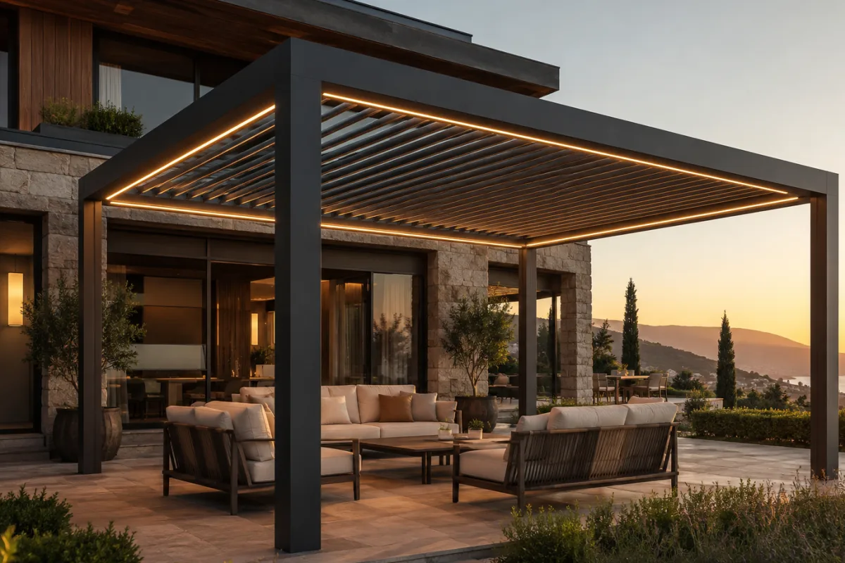 Bioklimatik Pergola Sistemleri uygulama örneği