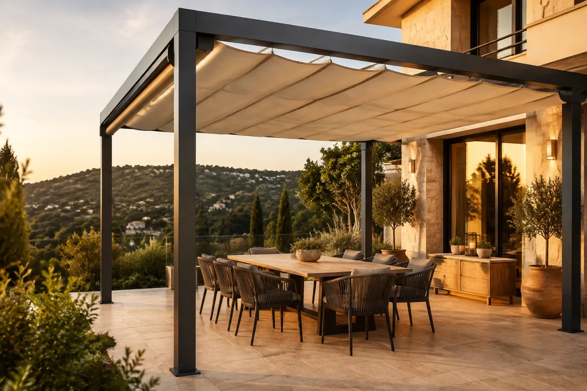 Pergola Tente Modelleri uygulama fotoğrafı